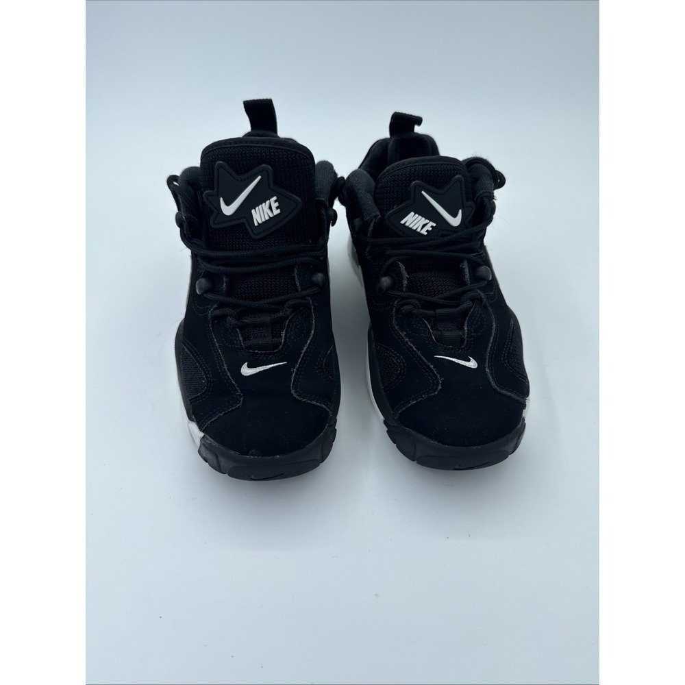 Nike Air Barrage Low Size 5Y Black Shoes CK4355-001 White Logo Sneakers